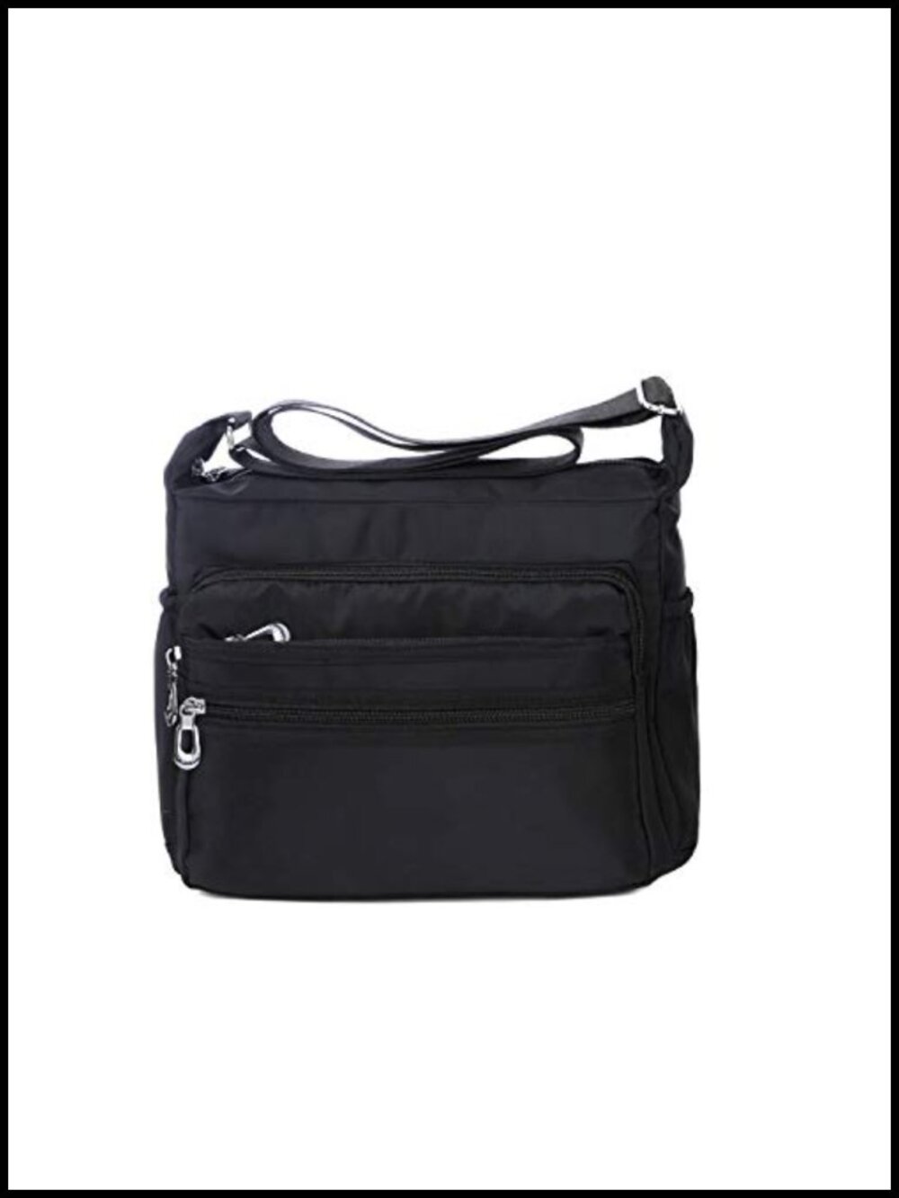 Waterproof Nylon Crossbody Bag Multi Pockets Travel Shoulder Purse